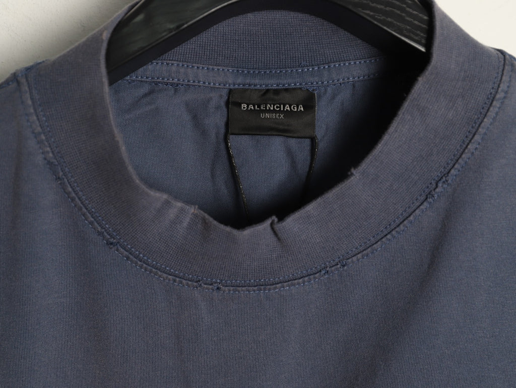 Balenciaga 26SS Dark Gray Front-and-Back Letter Long-Sleeve Top