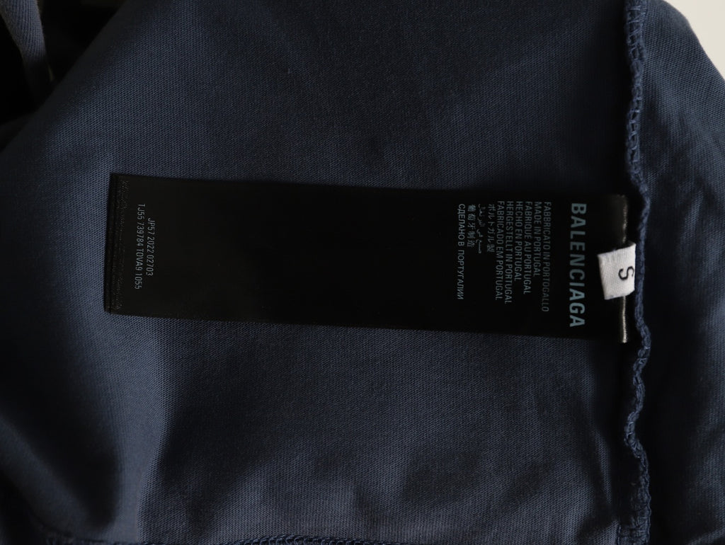 Balenciaga 26SS Dark Gray Front-and-Back Letter Long-Sleeve Top