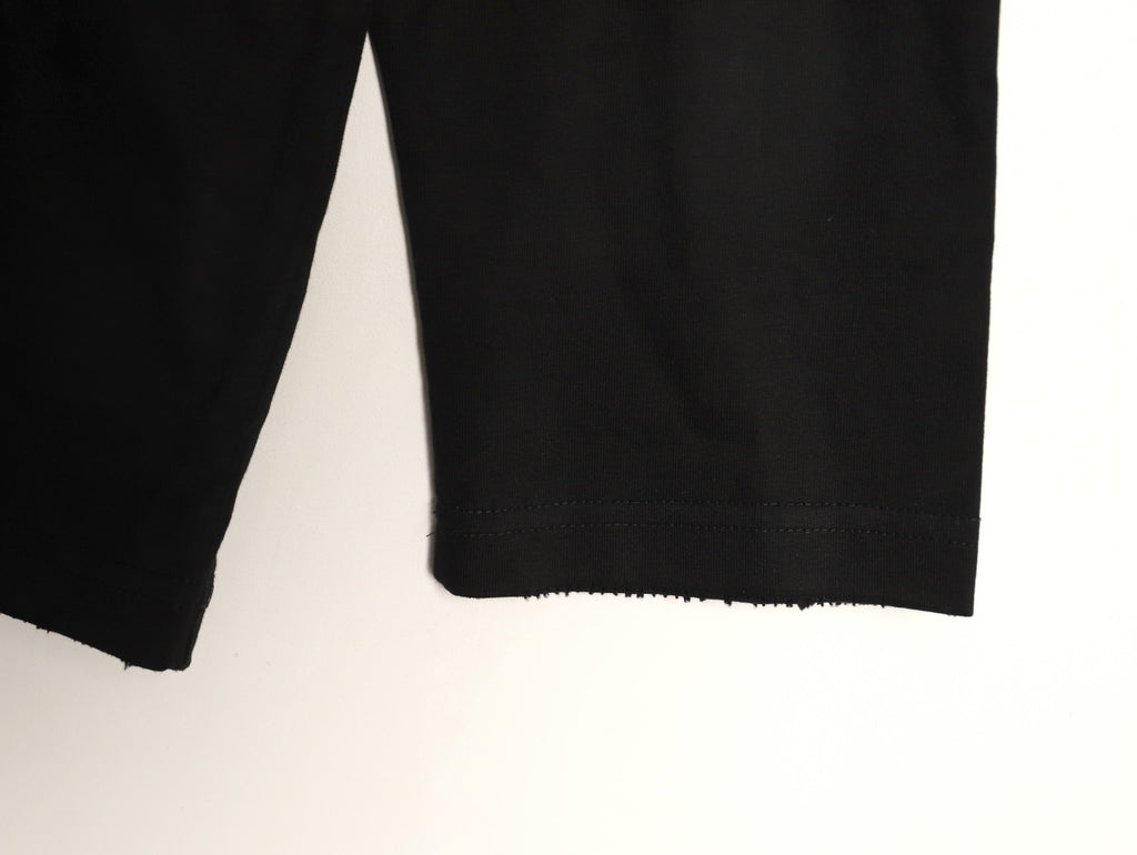 Balenciaga 26SS Black Tape-Look Letter Long-Sleeve Top