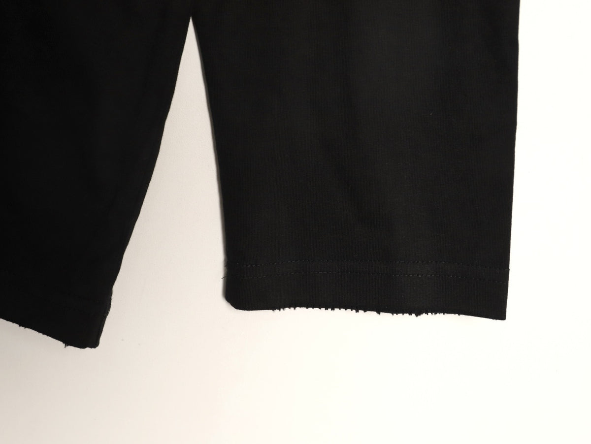 Balenciaga 26SS Black Tape-Look Letter Long-Sleeve Top