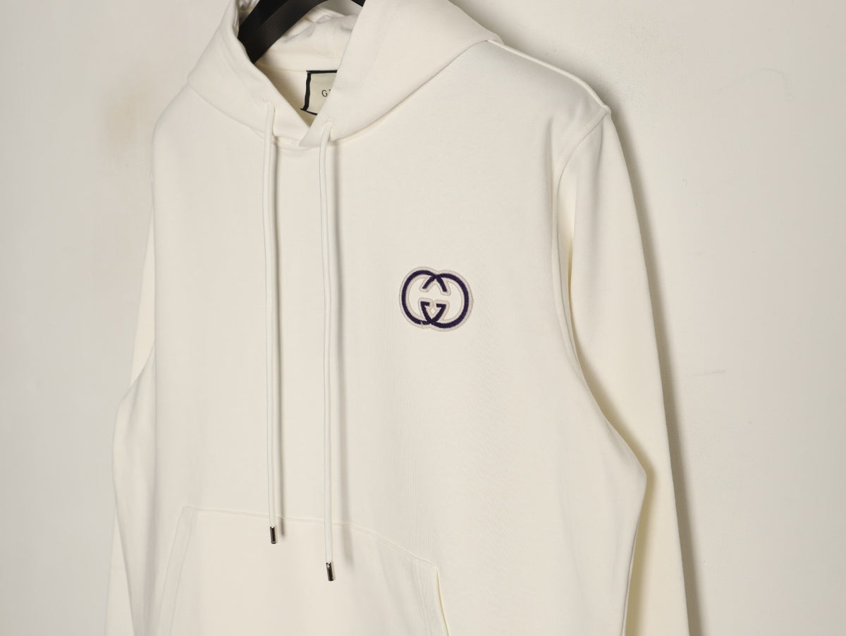 Gucci 26FW Off-White Double-G Chest-Motif Pullover Hoodie