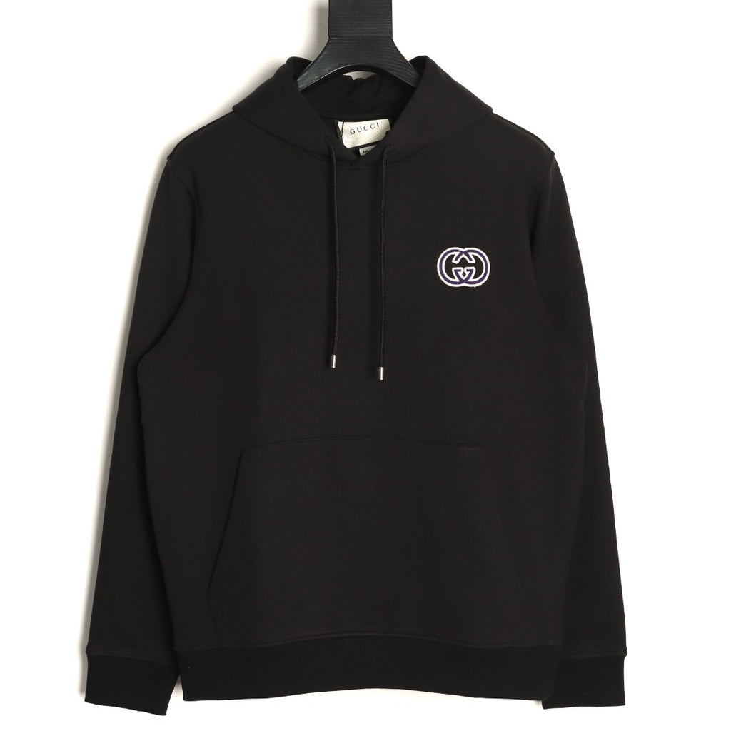 Gucci 26FW Black Double-G Chest-Motif Pullover Hoodie