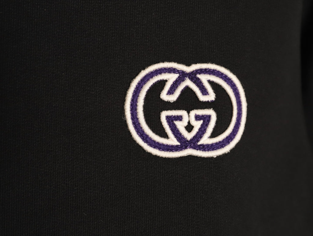 Gucci 26FW Black Double-G Chest-Motif Pullover Hoodie