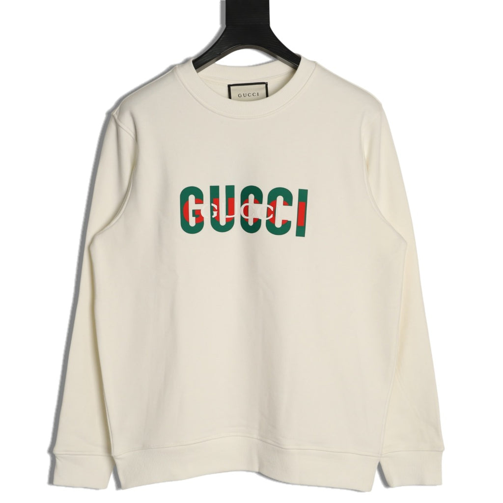 Gucci 26F Off-White Retro Letter Crewneck Sweatshirt