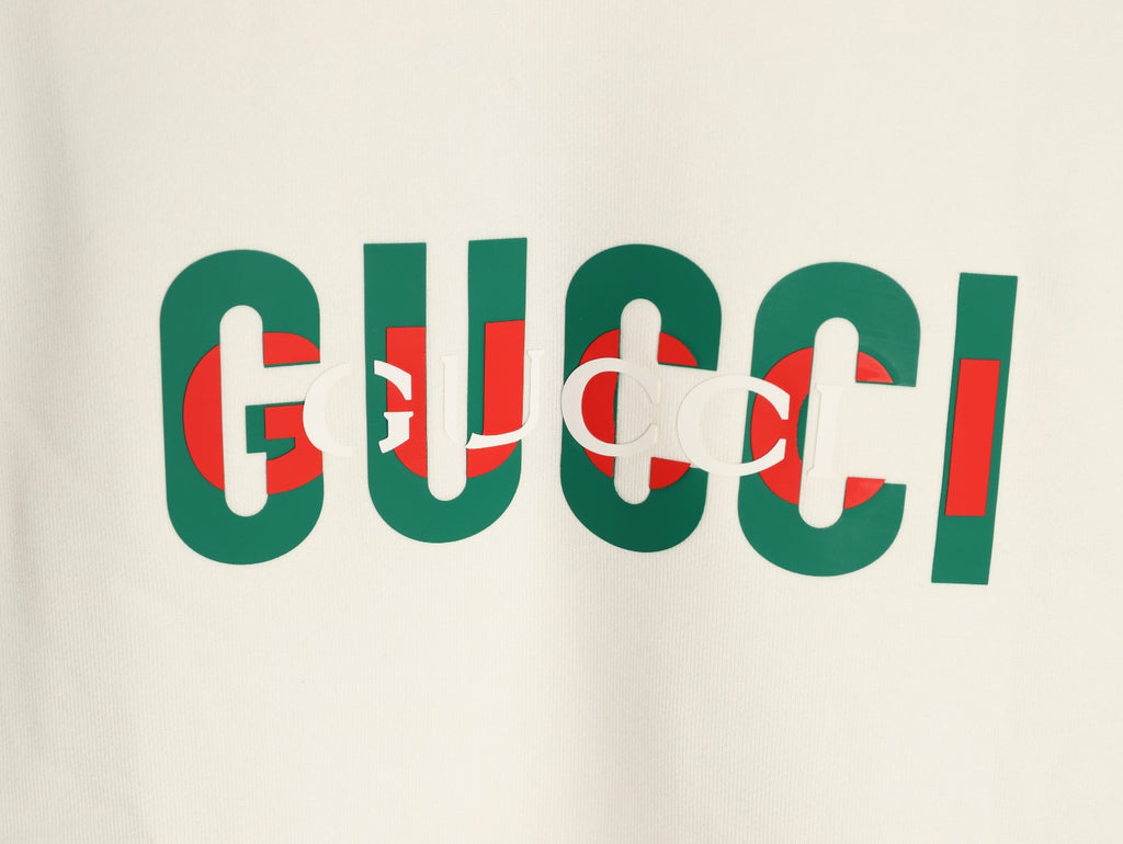 Gucci 26F Off-White Retro Letter Crewneck Sweatshirt