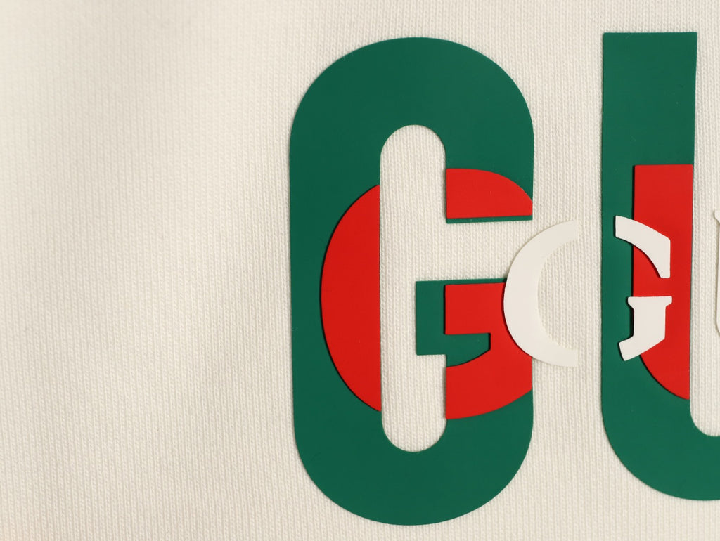 Gucci 26F Off-White Retro Letter Crewneck Sweatshirt