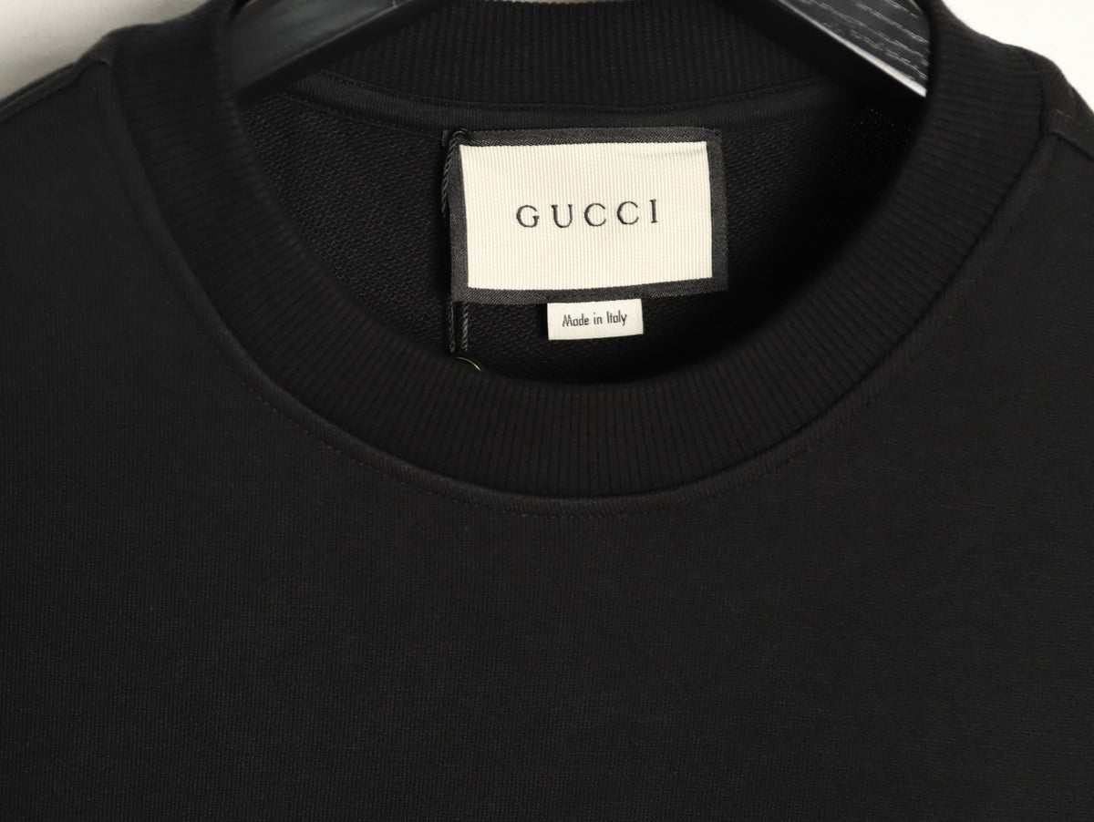 Gucci 26F Black Retro Letter Crewneck Sweatshirt