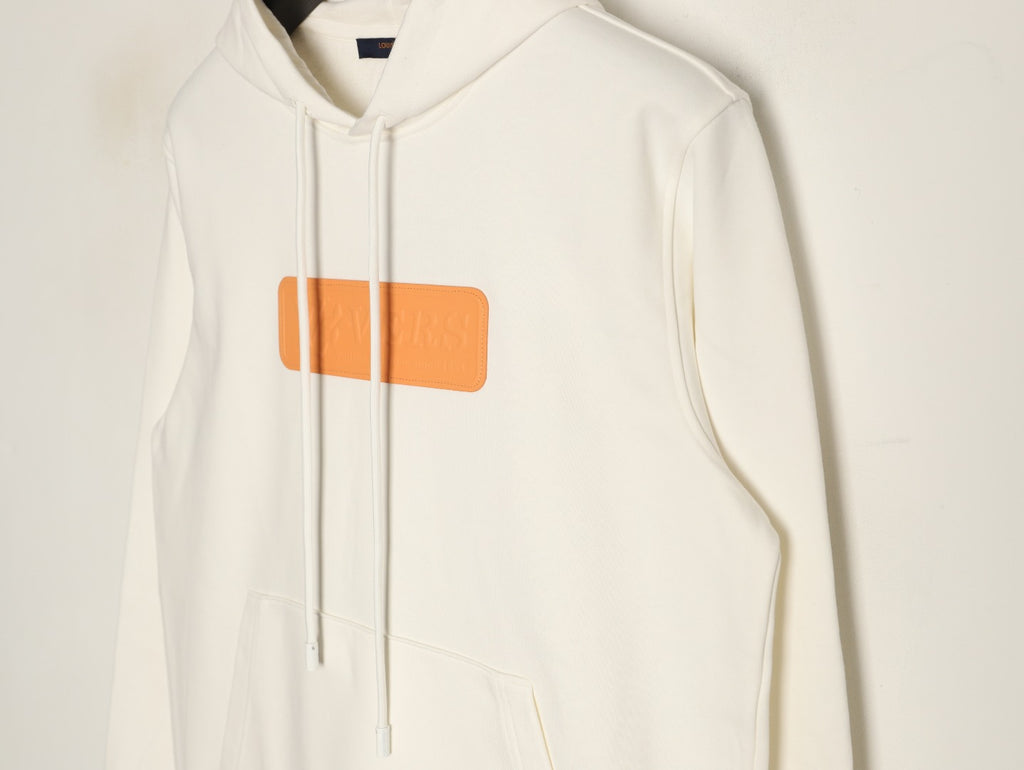 Louis Vuitton Off-White Orange Chest-Label Pullover Hoodie