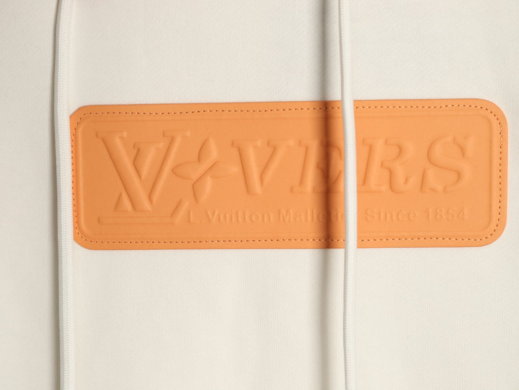 Louis Vuitton Off-White Orange Chest-Label Pullover Hoodie
