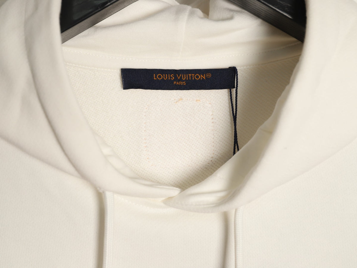Louis Vuitton Off-White Orange Chest-Label Pullover Hoodie