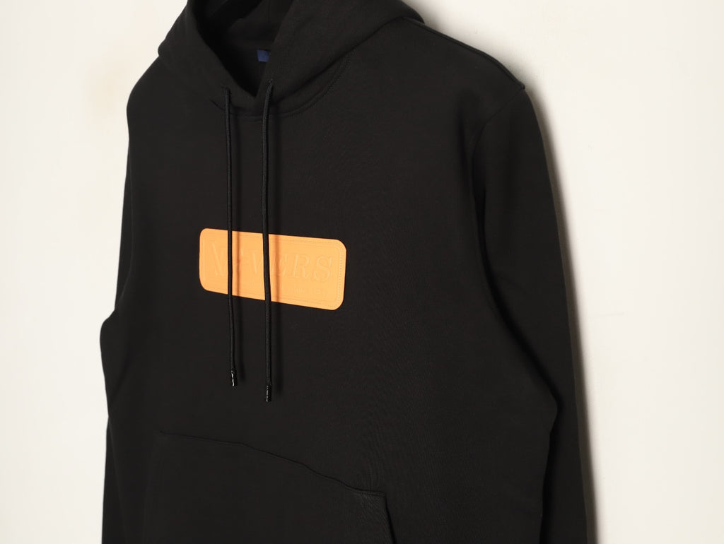 Louis Vuitton Black Orange Chest-Label Pullover Hoodie
