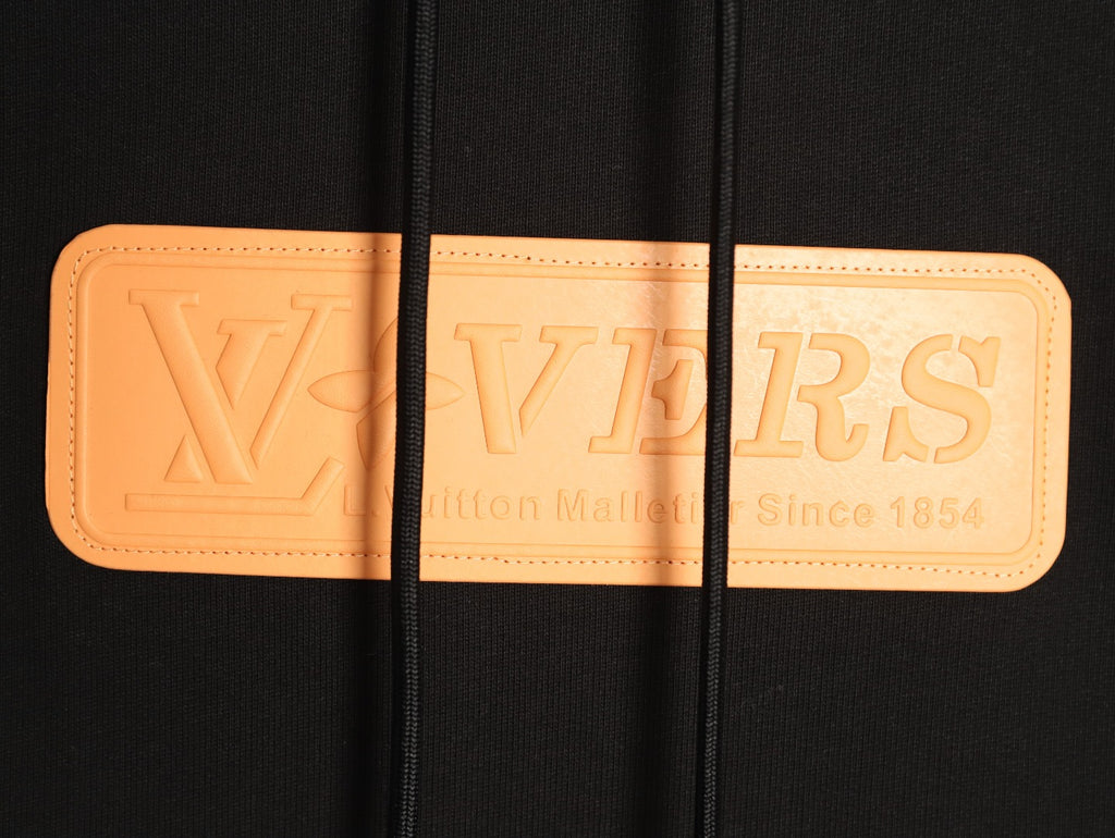 Louis Vuitton Black Orange Chest-Label Pullover Hoodie