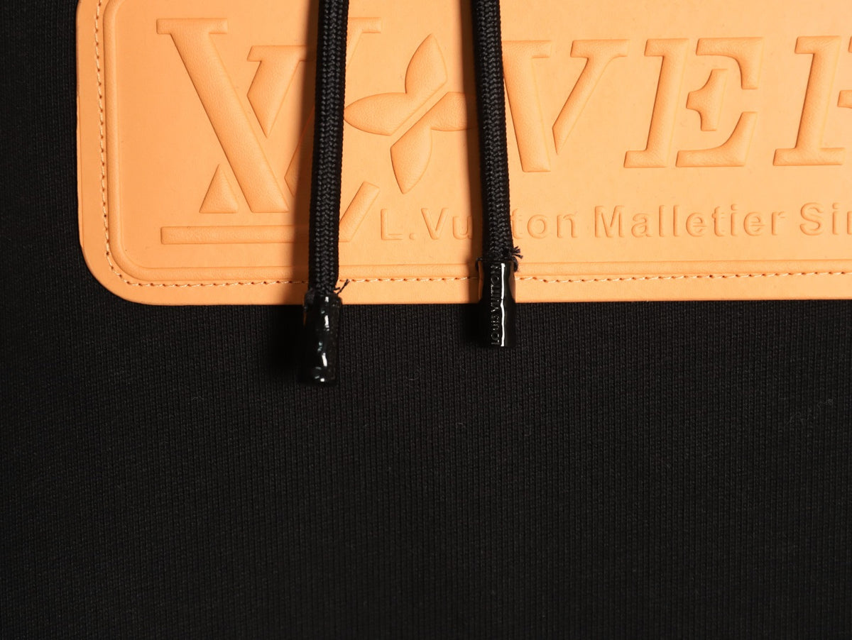 Louis Vuitton Black Orange Chest-Label Pullover Hoodie