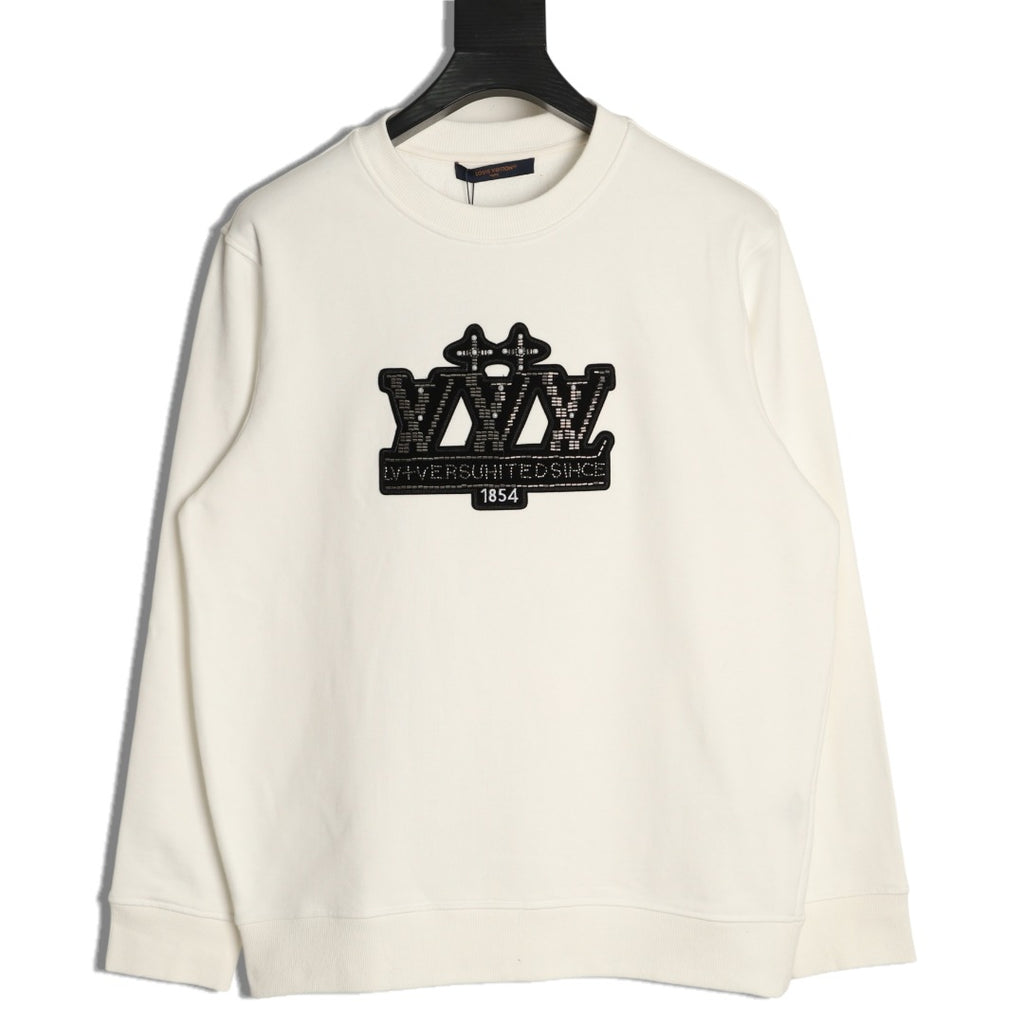 Louis Vuitton Off-White Ornate LV Chest-Motif Crewneck Sweatshirt