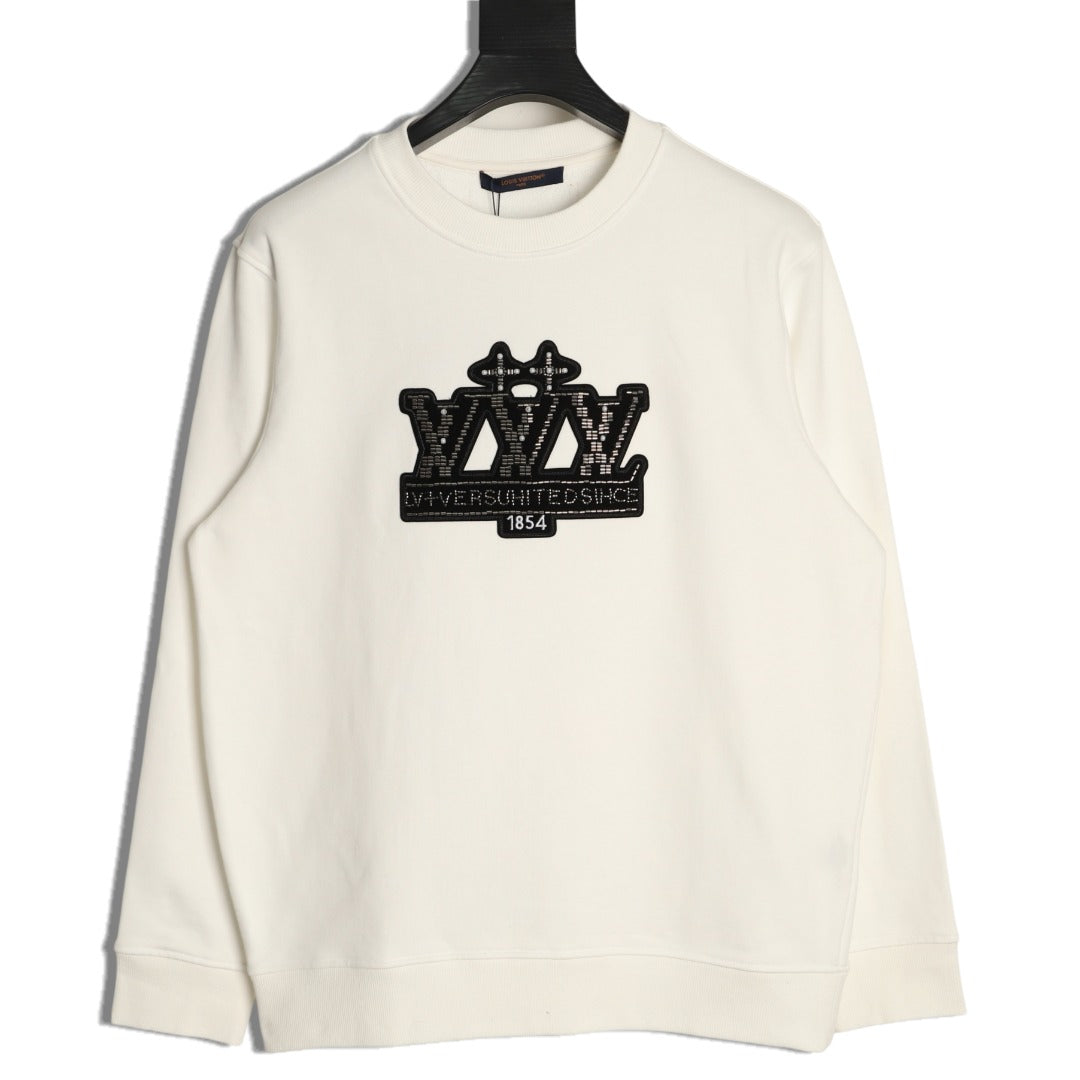 Louis Vuitton Off-White Ornate LV Chest-Motif Crewneck Sweatshirt