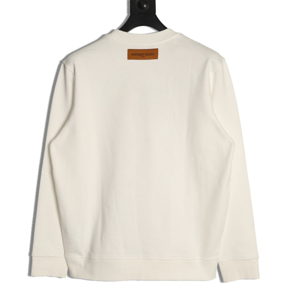 Louis Vuitton Off-White Ornate LV Chest-Motif Crewneck Sweatshirt