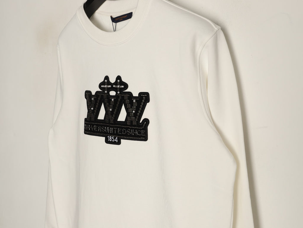 Louis Vuitton Off-White Ornate LV Chest-Motif Crewneck Sweatshirt