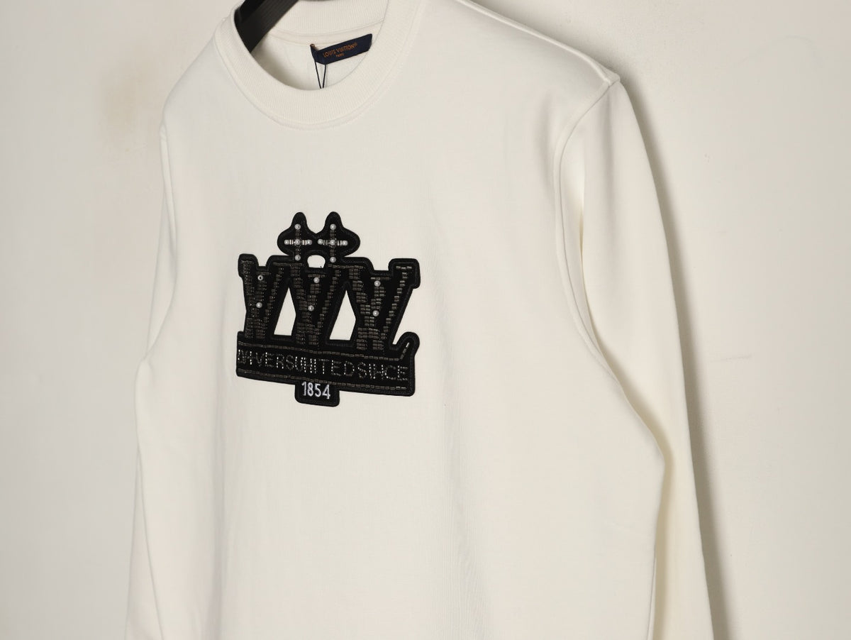 Louis Vuitton Off-White Ornate LV Chest-Motif Crewneck Sweatshirt