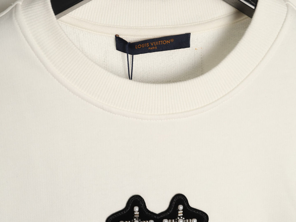Louis Vuitton Off-White Ornate LV Chest-Motif Crewneck Sweatshirt