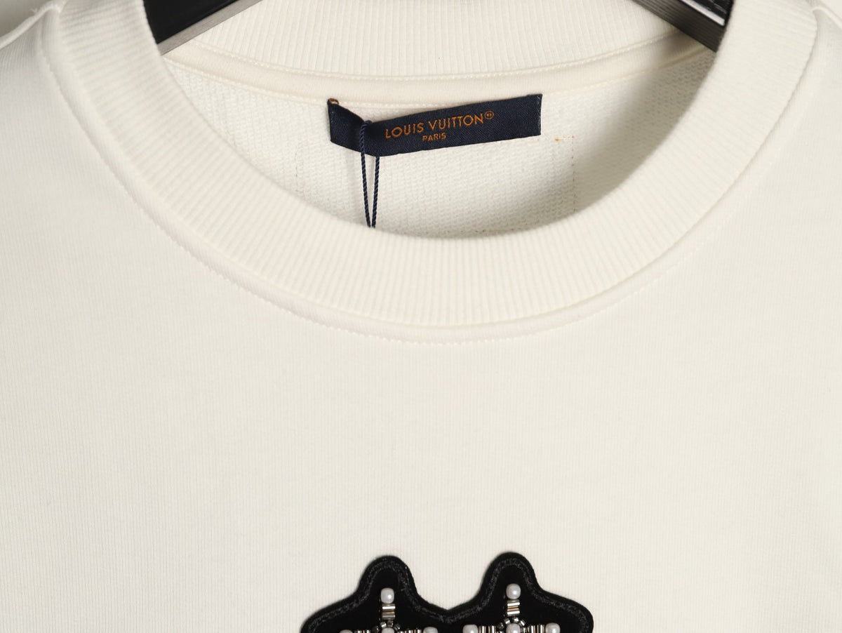 Louis Vuitton Off-White Ornate LV Chest-Motif Crewneck Sweatshirt