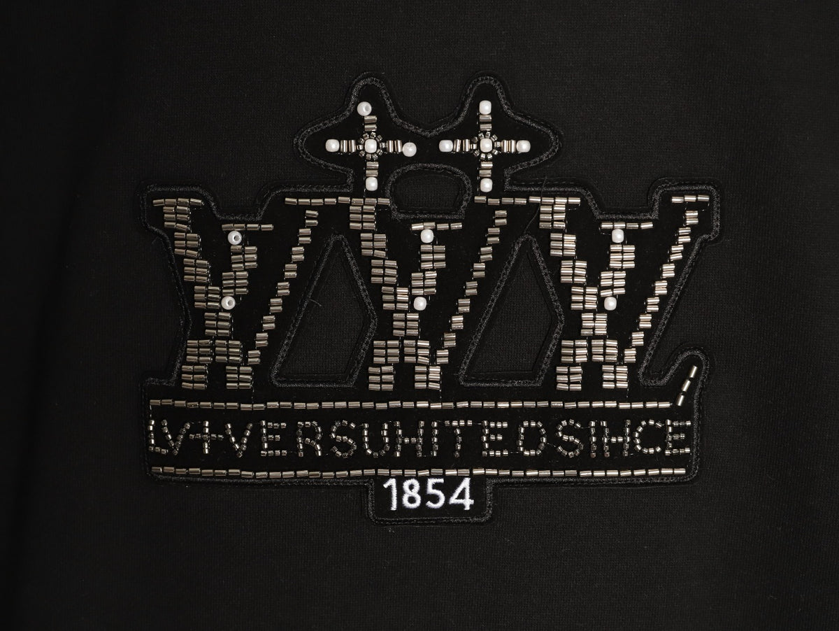 Louis Vuitton Black Ornate LV Chest-Motif Crewneck Sweatshirt