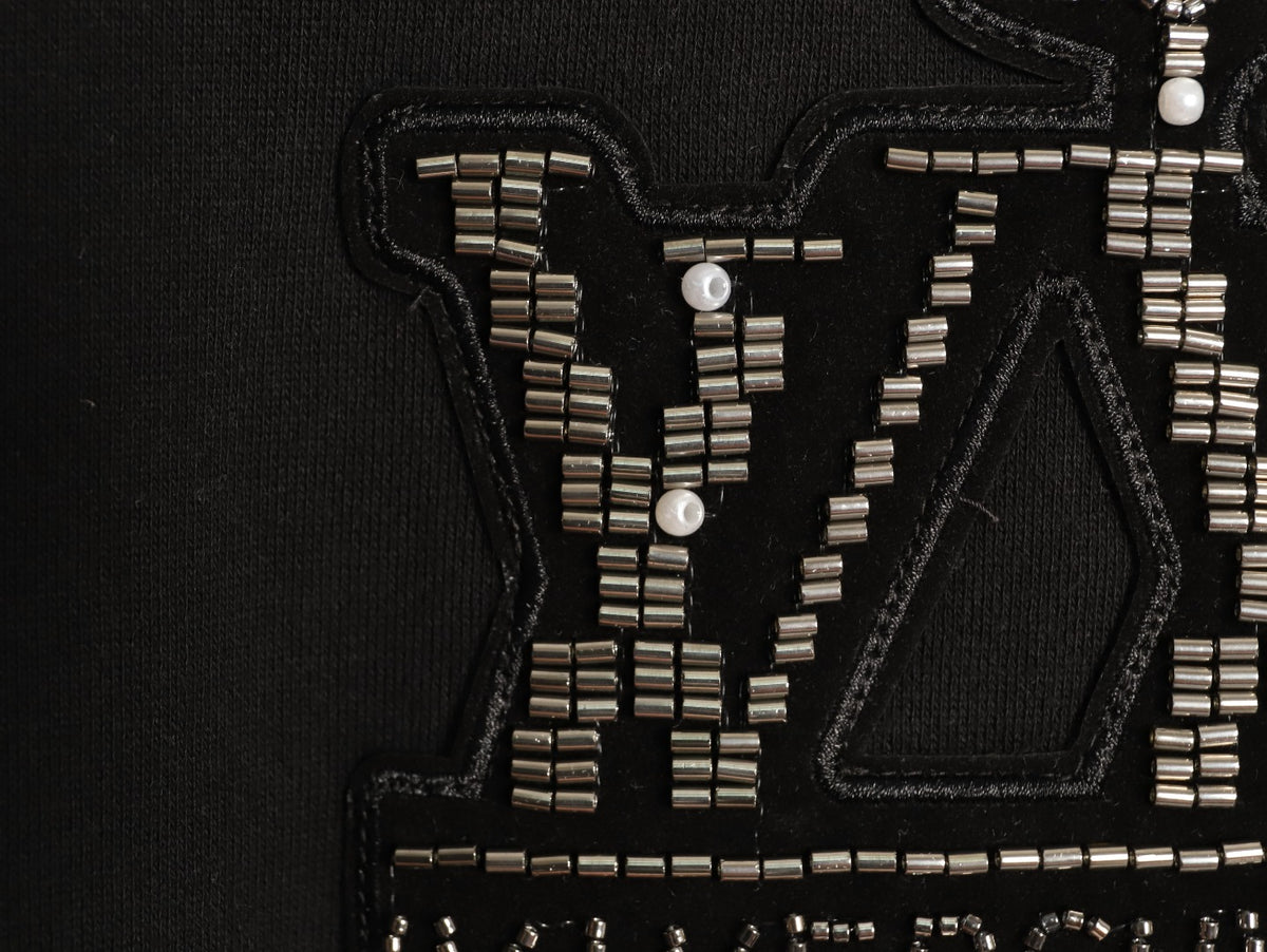 Louis Vuitton Black Ornate LV Chest-Motif Crewneck Sweatshirt