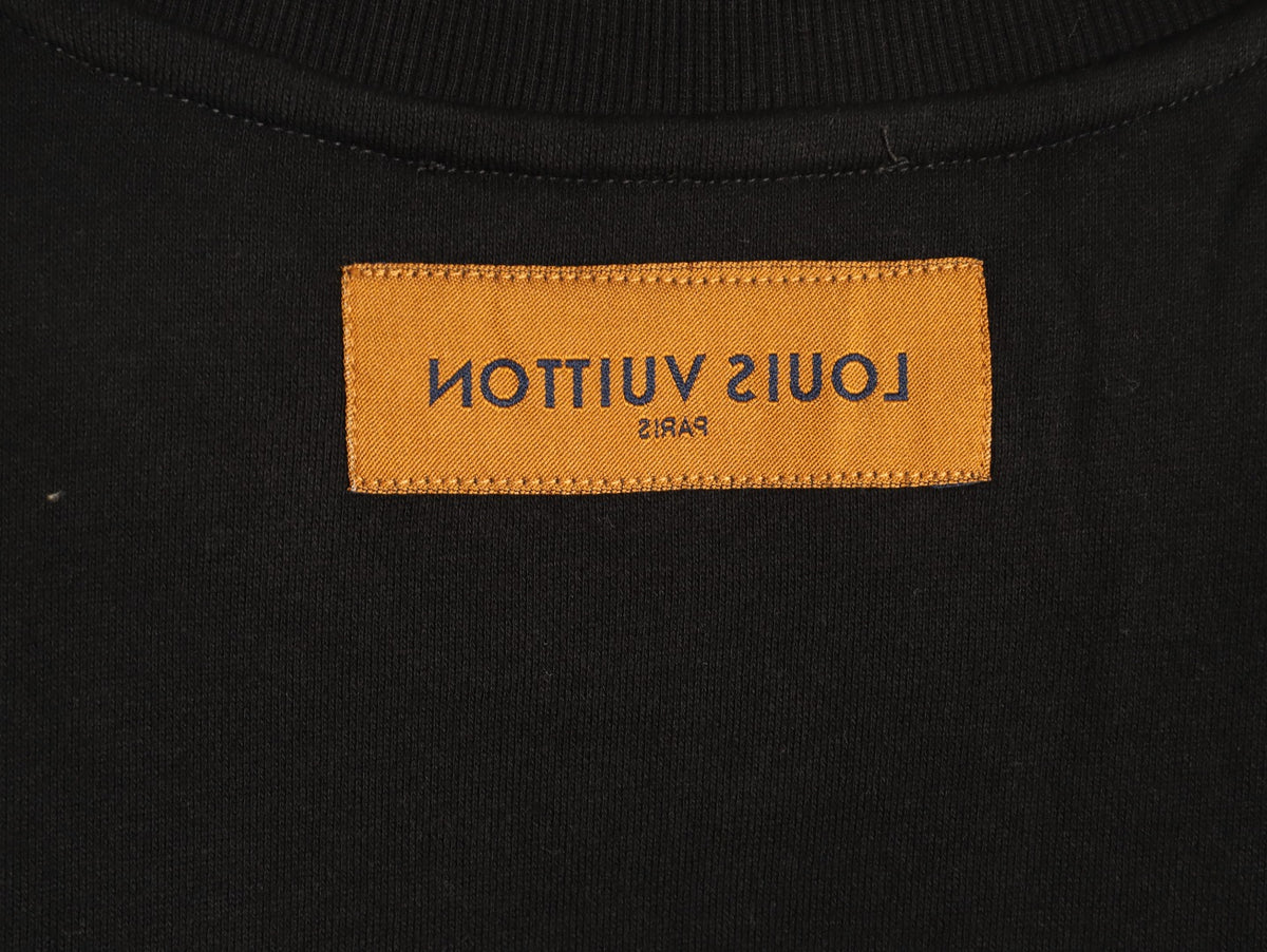 Louis Vuitton Black Ornate LV Chest-Motif Crewneck Sweatshirt