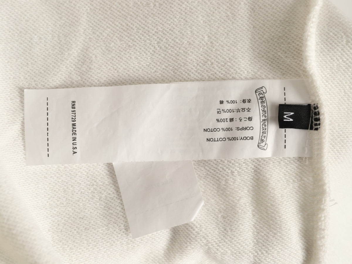 Chrome Hearts Off-White Cross-Emblem Back-Graphic Pullover Hoodie