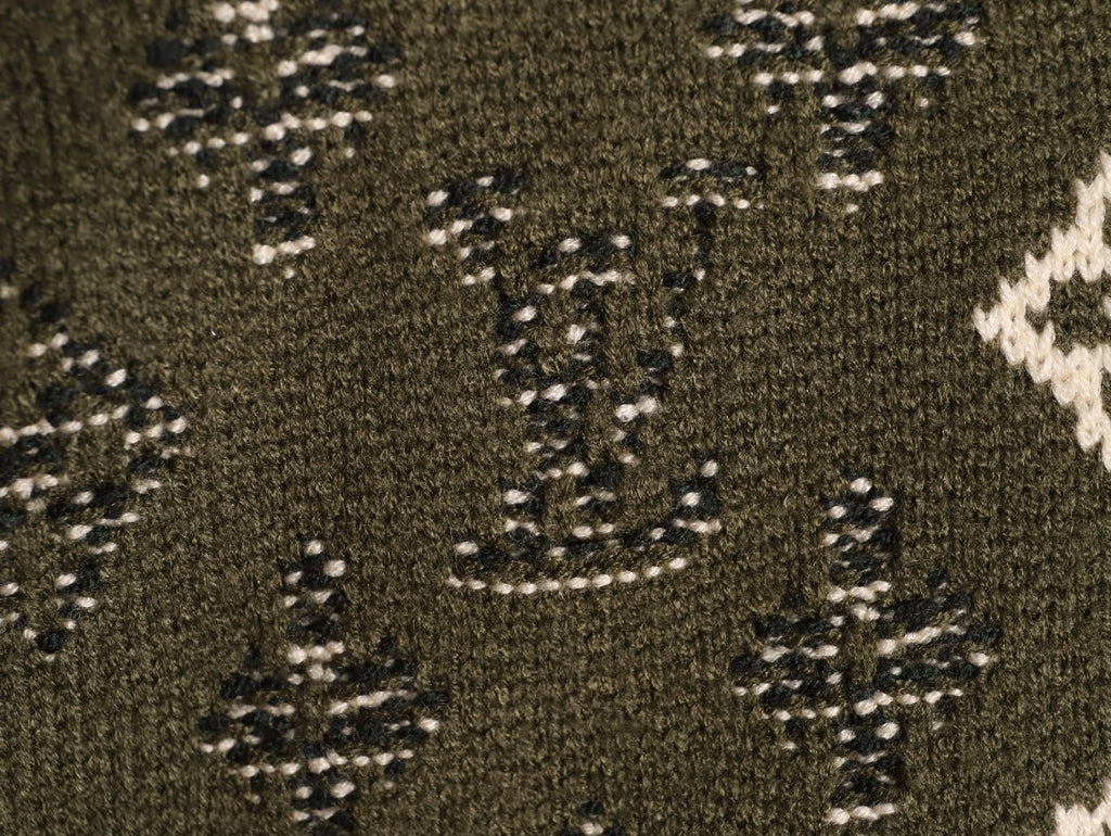 Louis Vuitton Olive Monogram Camo Crewneck Knit Sweater