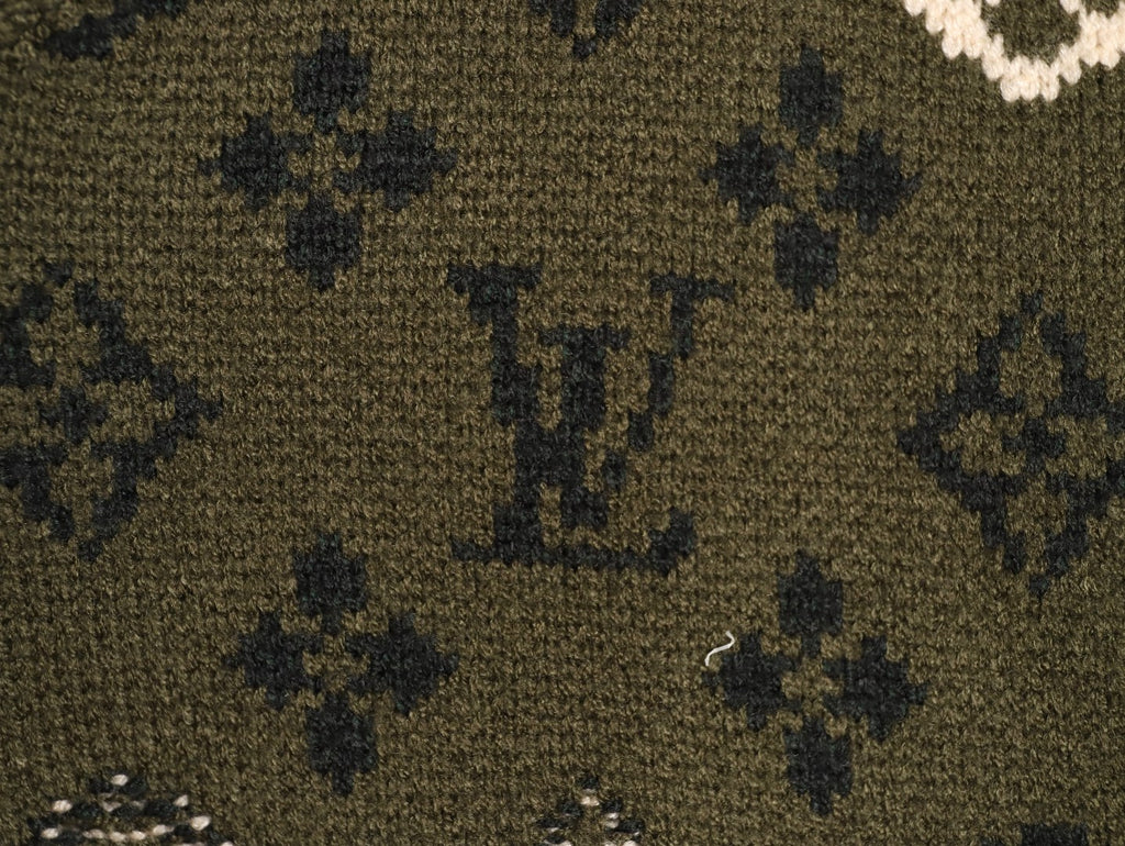 Louis Vuitton Olive Monogram Camo Crewneck Knit Sweater