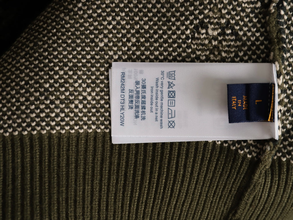 Louis Vuitton Olive Monogram Camo Crewneck Knit Sweater
