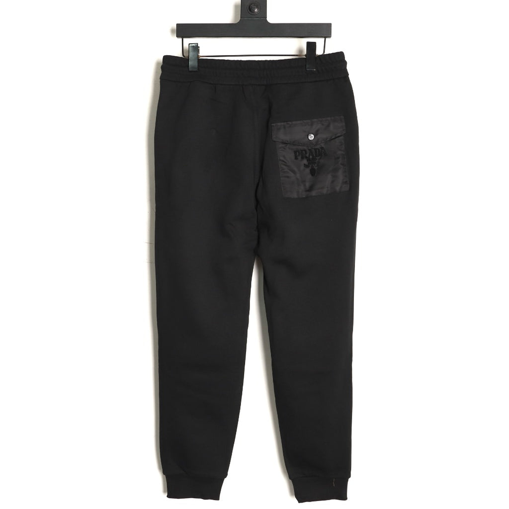 Prada Black Rear-Pocket Logo Drawstring Pants