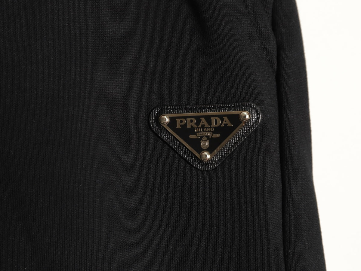 Prada Black Rear-Pocket Logo Drawstring Pants