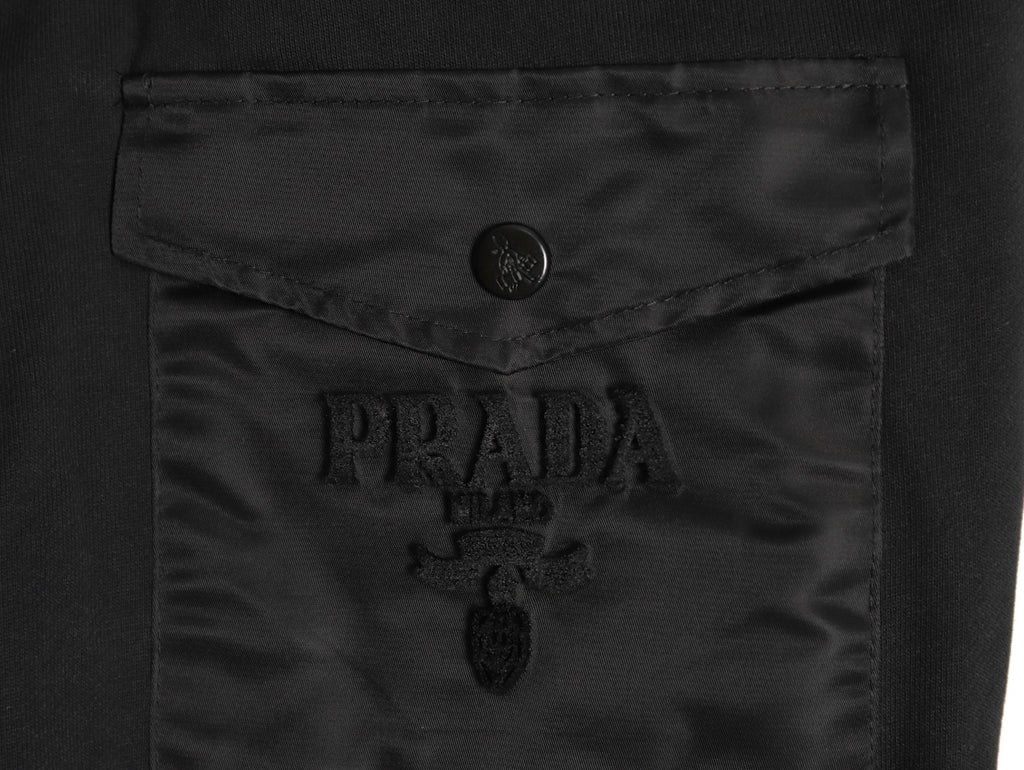 Prada Black Rear-Pocket Logo Drawstring Pants