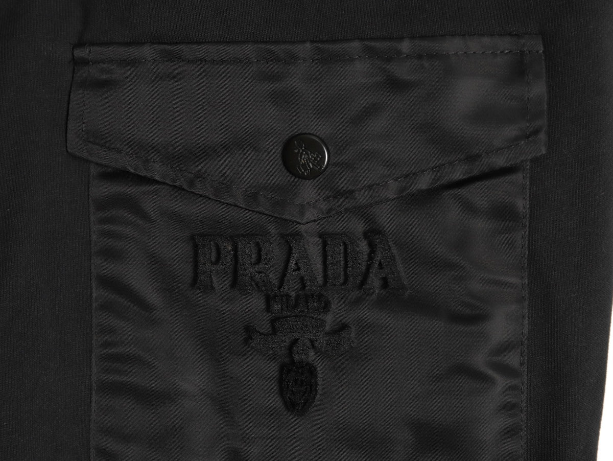 Prada Black Rear-Pocket Logo Drawstring Pants