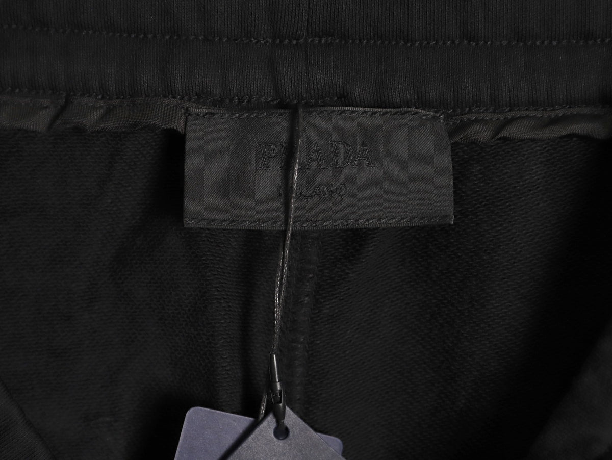 Prada Black Rear-Pocket Logo Drawstring Pants
