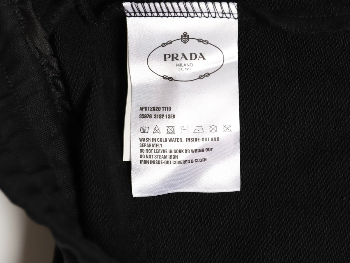 Prada Black Rear-Pocket Logo Drawstring Pants
