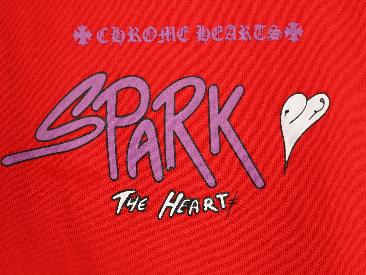 Chrome Hearts 23SS Red Graffiti-Graphic Pullover Hoodie