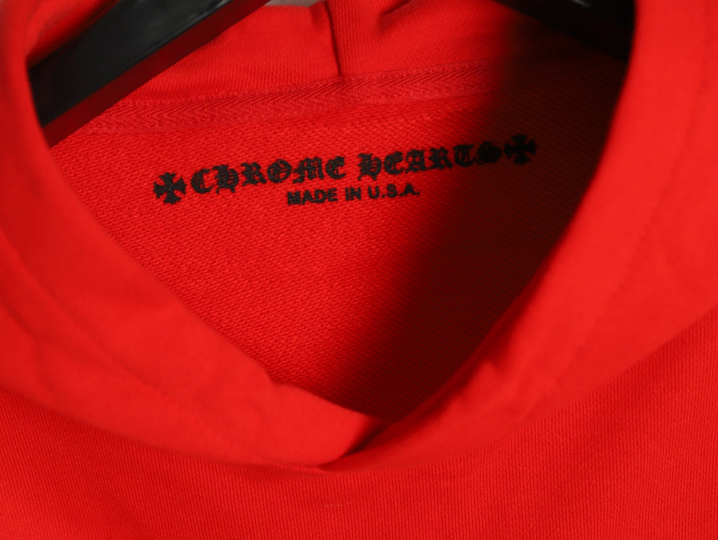 Chrome Hearts 23SS Red Graffiti-Graphic Pullover Hoodie