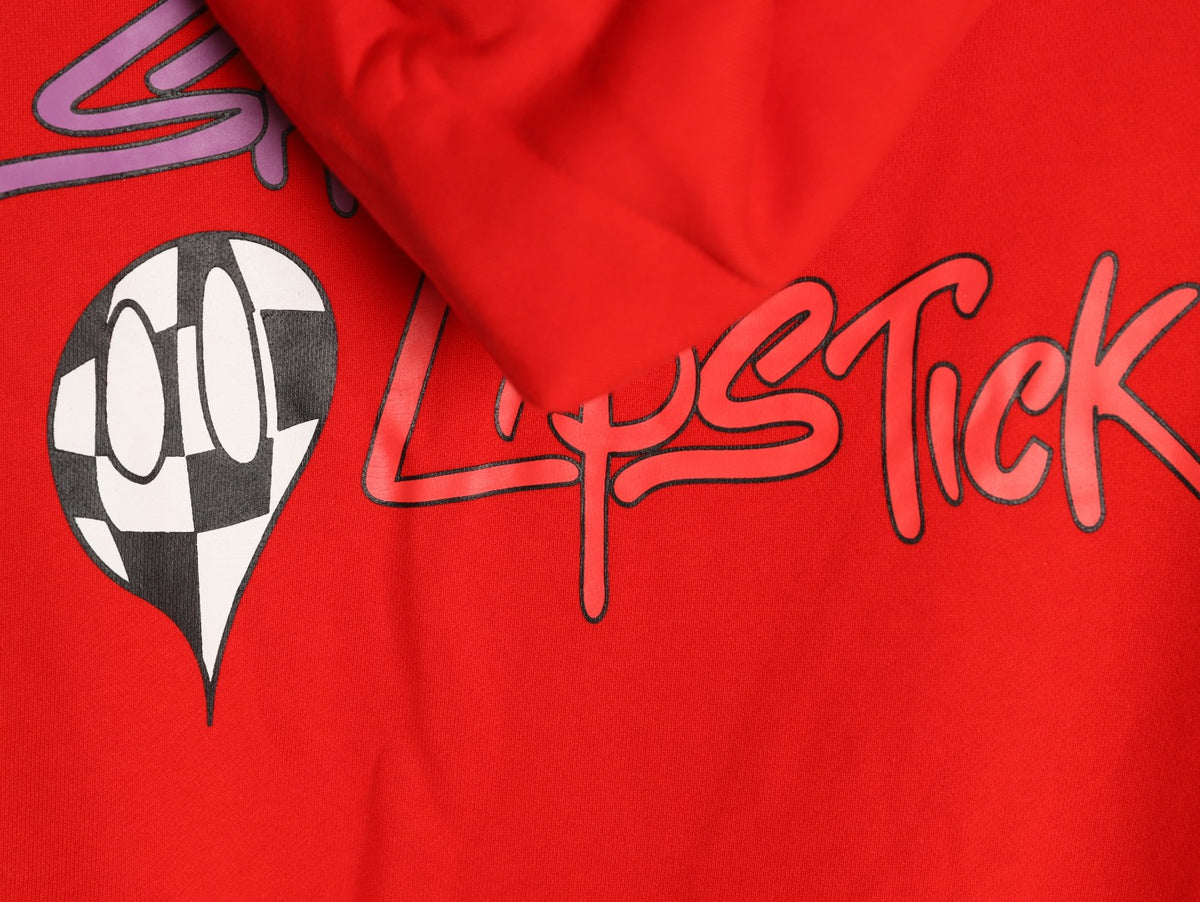 Chrome Hearts 23SS Red Graffiti-Graphic Pullover Hoodie
