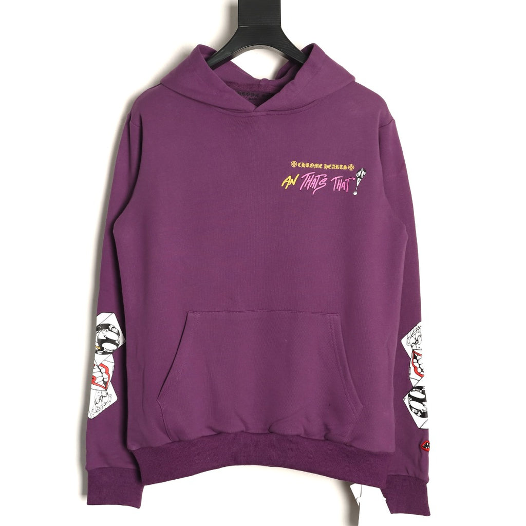 Chrome Hearts 23SS Purple Graffiti-Graphic Pullover Hoodie