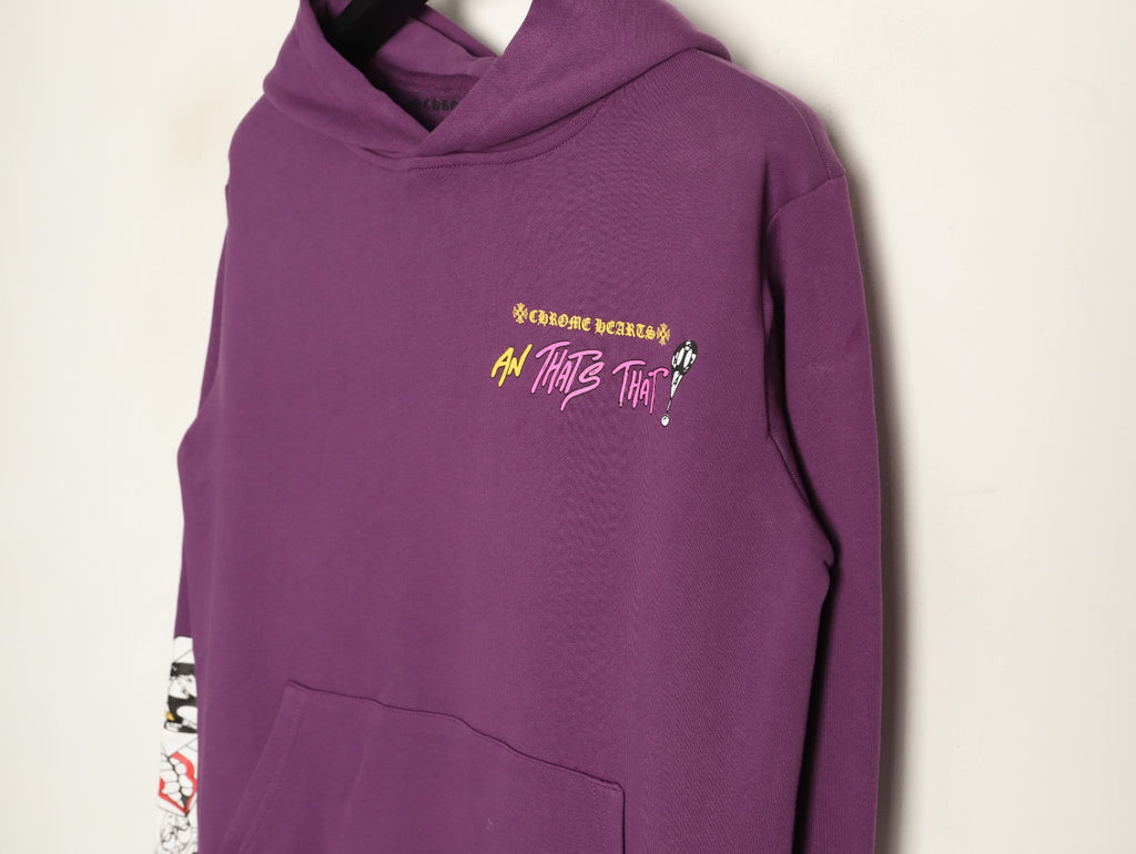 Chrome Hearts 23SS Purple Graffiti-Graphic Pullover Hoodie