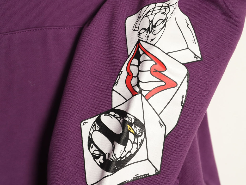 Chrome Hearts 23SS Purple Graffiti-Graphic Pullover Hoodie
