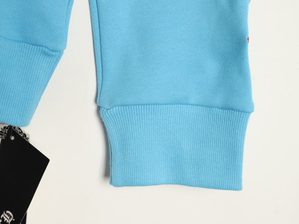 Chrome Hearts 23SS Light Blue Graffiti-Graphic Pullover Hoodie
