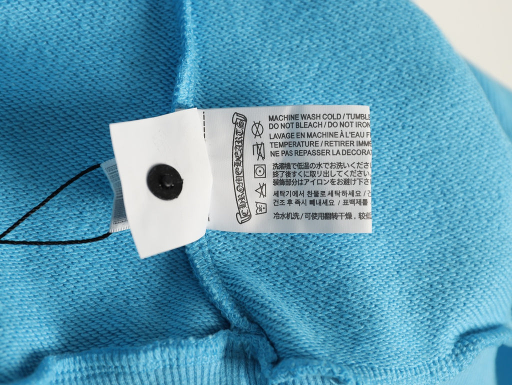 Chrome Hearts 23SS Light Blue Graffiti-Graphic Pullover Hoodie