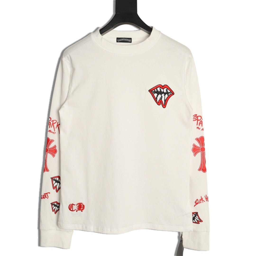 Chrome Hearts Off-White Tooth-and-Cross Graphic Long-Sleeve T-Shirt