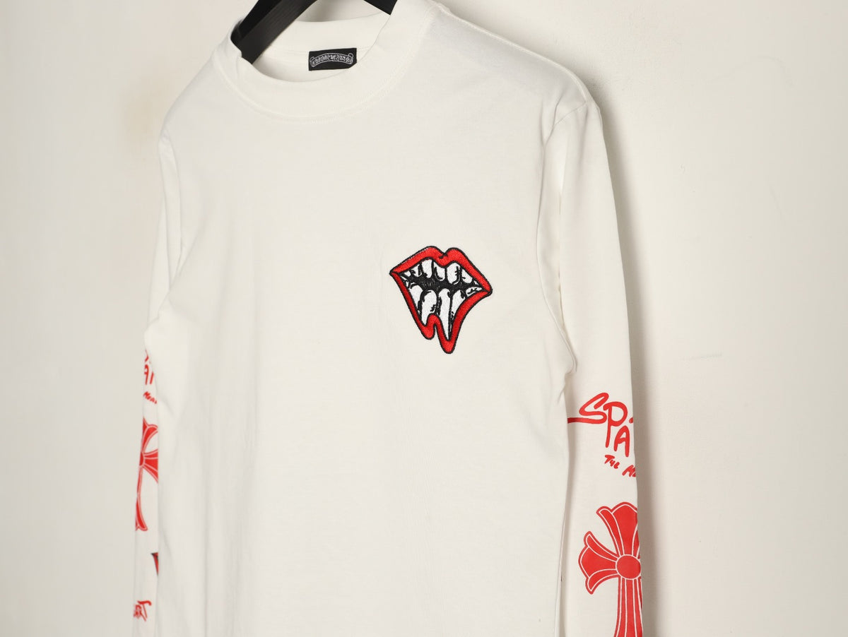 Chrome Hearts Off-White Tooth-and-Cross Graphic Long-Sleeve T-Shirt