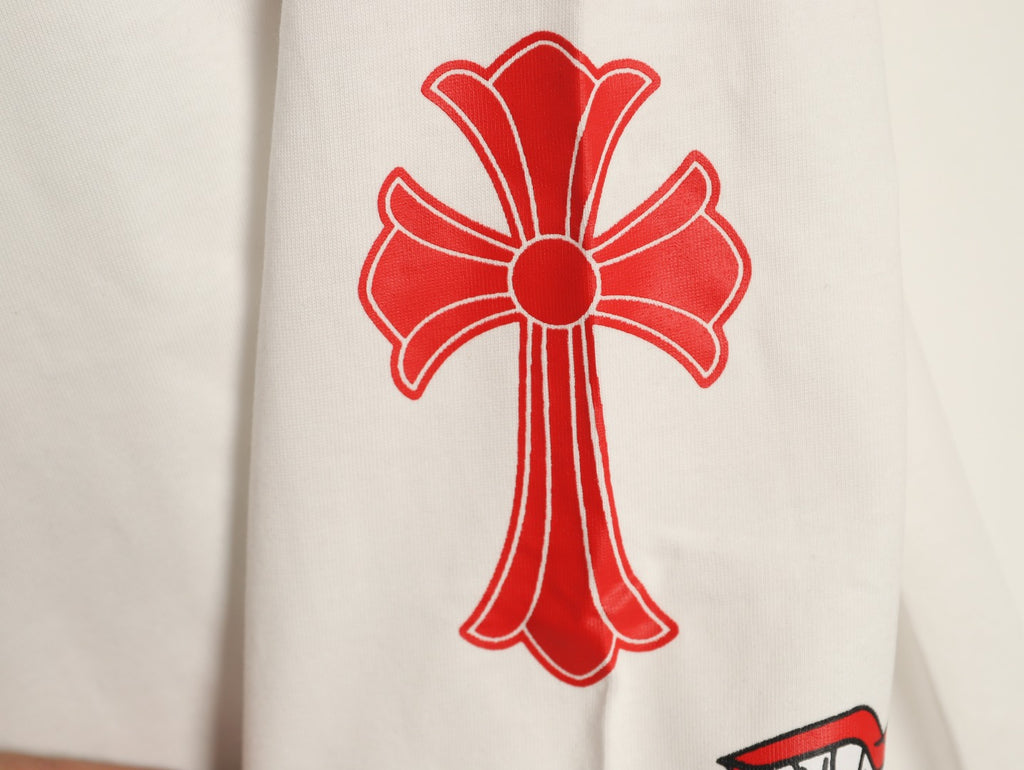 Chrome Hearts Off-White Tooth-and-Cross Graphic Long-Sleeve T-Shirt