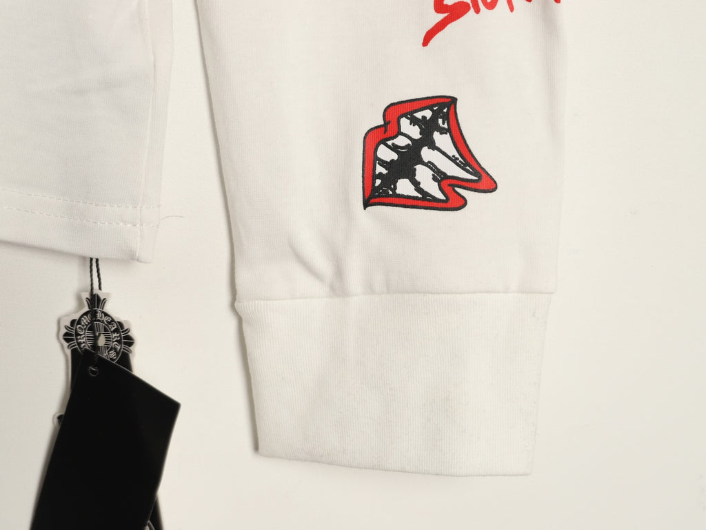 Chrome Hearts Off-White Tooth-and-Cross Graphic Long-Sleeve T-Shirt