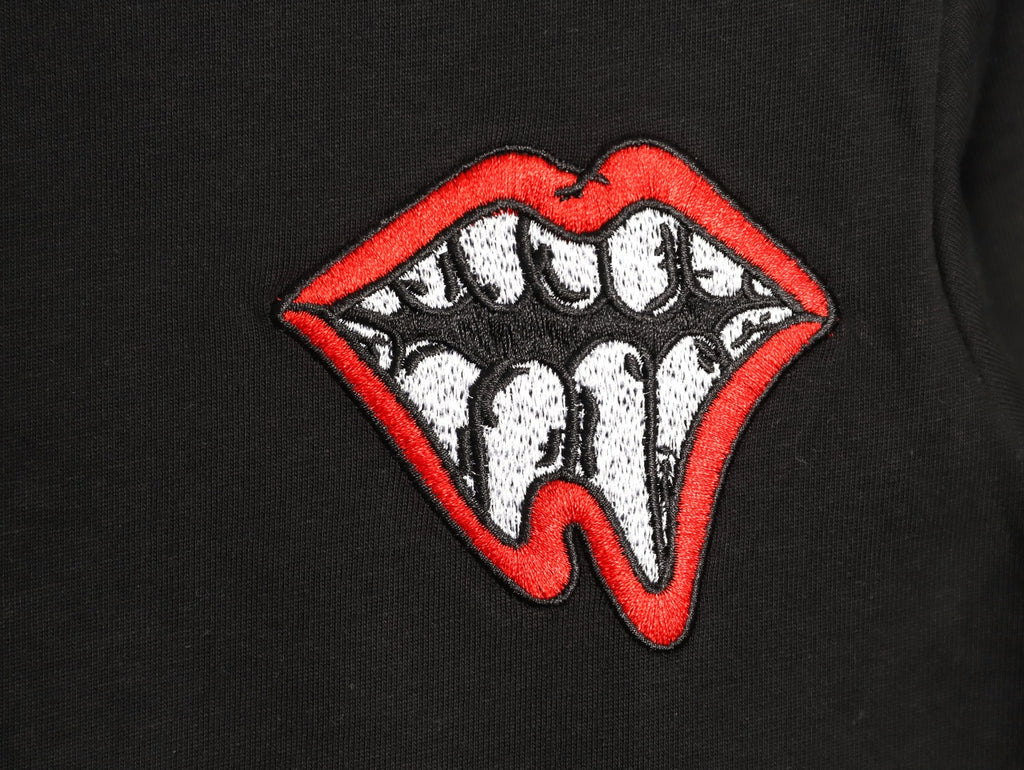 Chrome Hearts Black Tooth-and-Cross Graphic Long-Sleeve T-Shirt